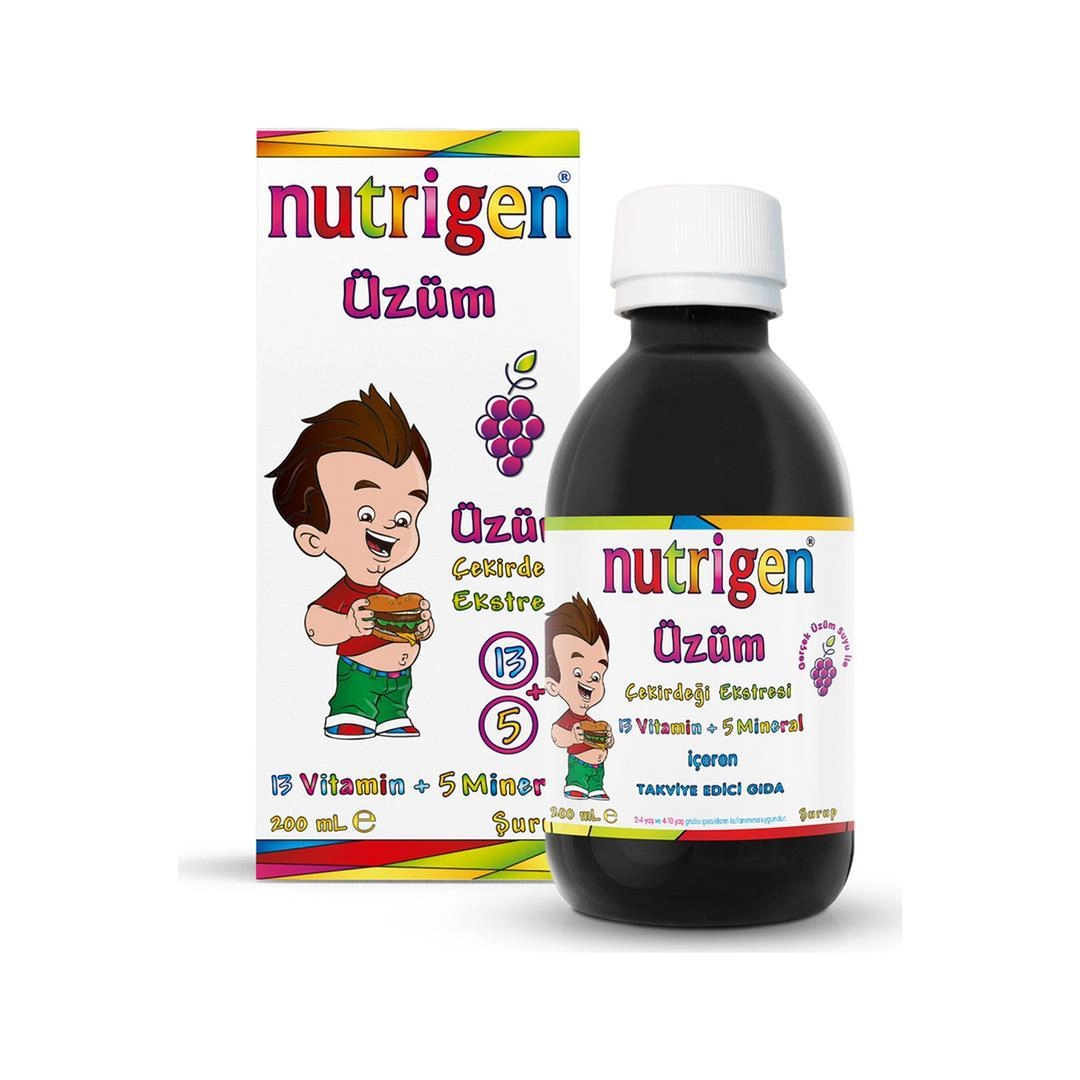 شربت مولتی ویتامین‌ افزایش اشتها نوتریژن Nutrigen با طعم انگور